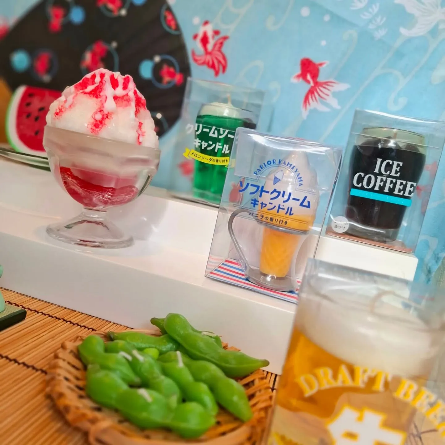 本日より夏のディスプレイ🍧🍺🌻🎆